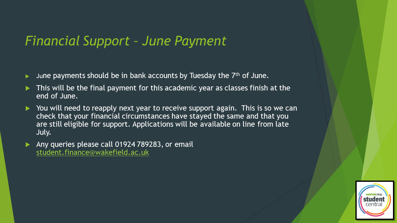 June Bursary Payments