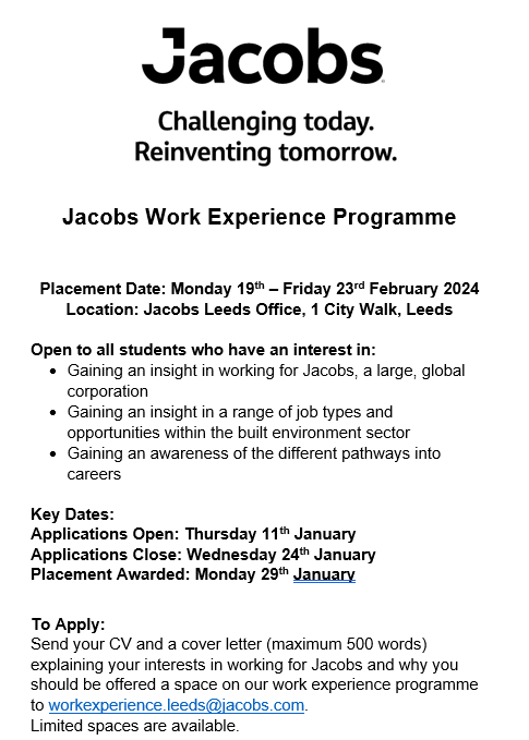Jacobs Work Experience Programme