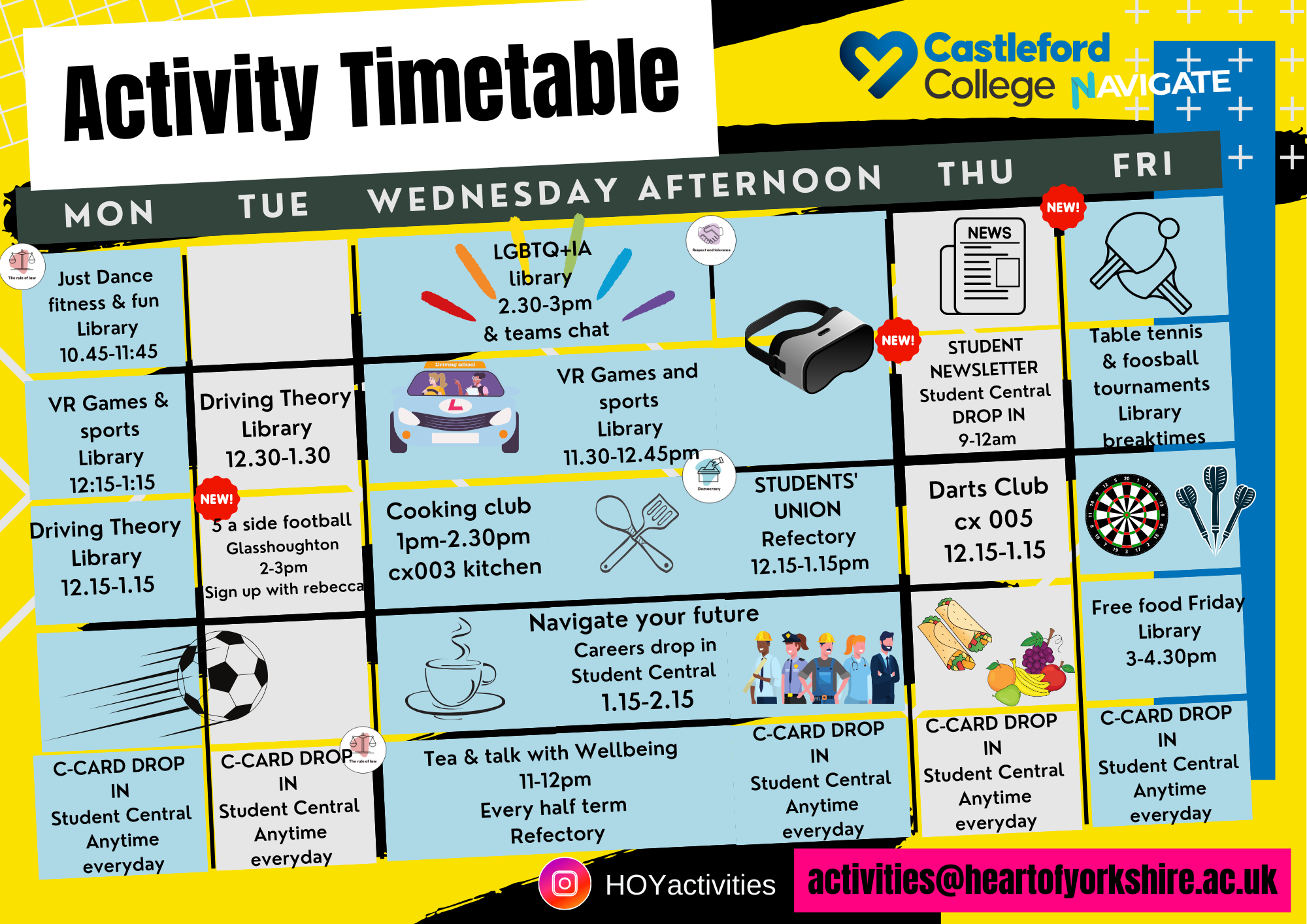 new cas timetable jan 25