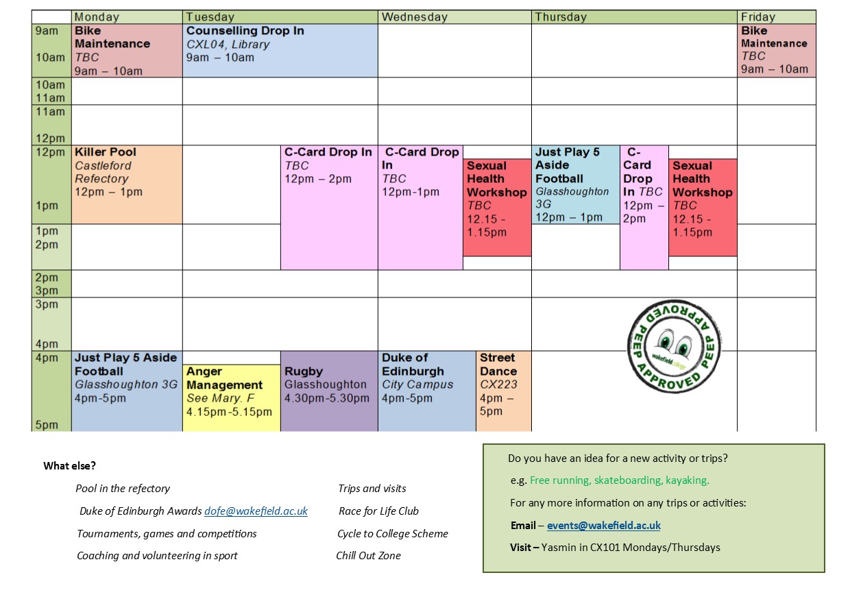 Castleford Campus Timetable