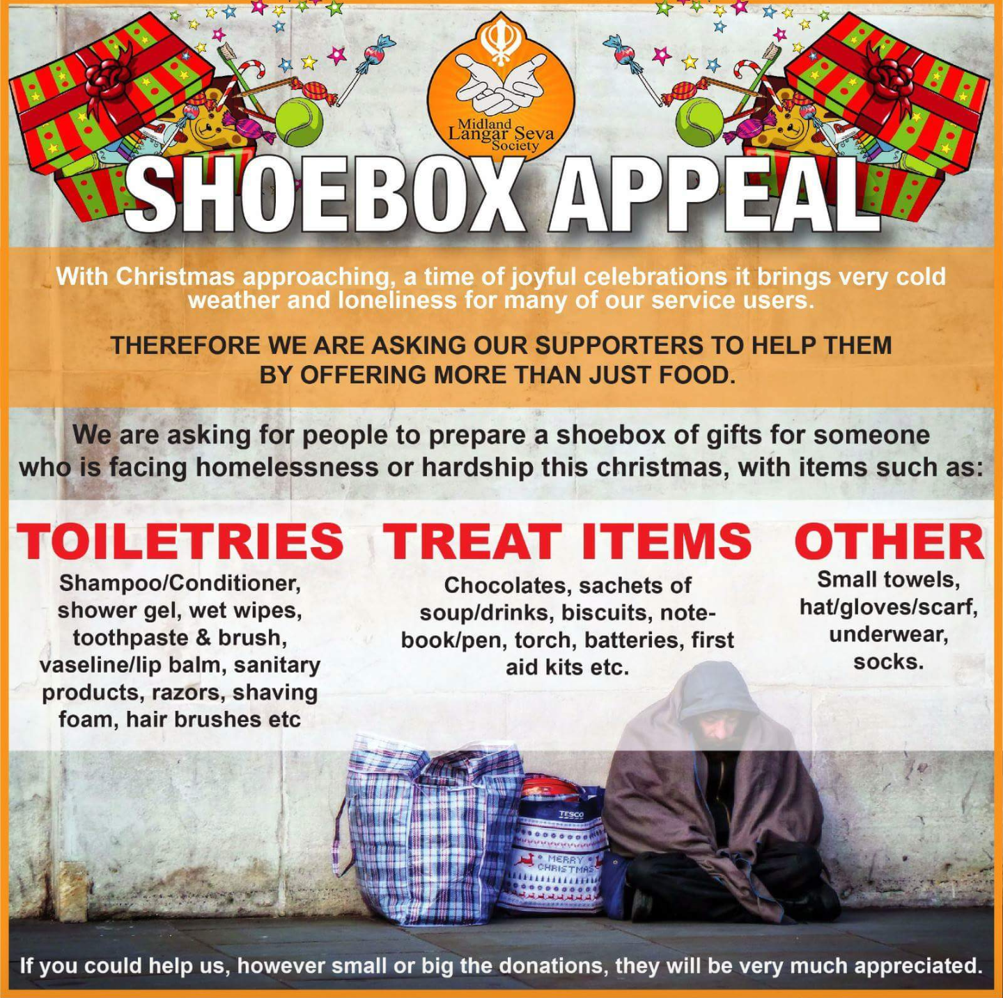 WM: Shoebox Appeal for the Homeless