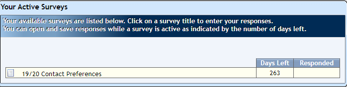 Contact Preferences - Survey Link